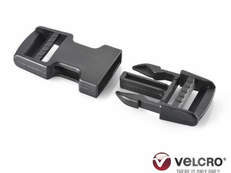 VELCRO® Brand Dual Adjust Side Release Buckle AC501D – 25mm Black (Pack of 6)