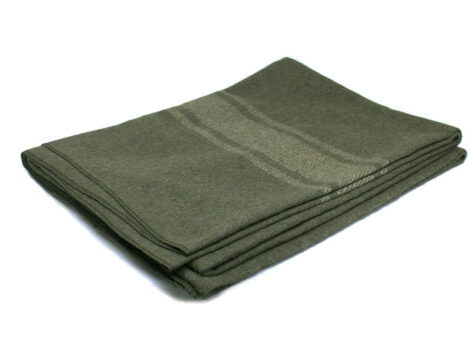 Italian Army Style Wool Blanket - Olive - 160x200cm