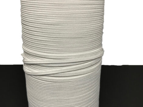 Elastic 3mm White Flat Braided  -  5mtr Lengths