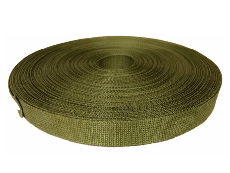Polyester Webbing – 25mm (Khaki, 10m Length, Military Style)