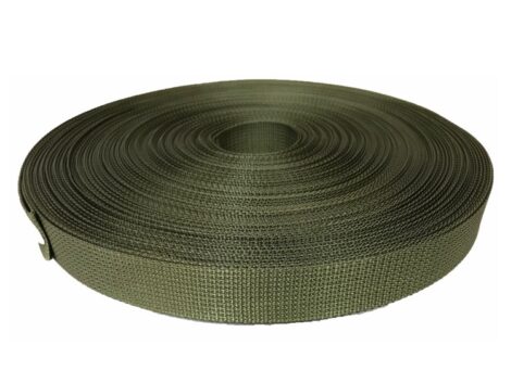 Polyester Webbing – 25mm (Olive, 10m Length, Military Style)