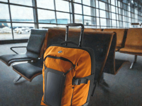 Swissdigital Sunburst Roller Duffel Bag with Solar Panel – Sample Clearance