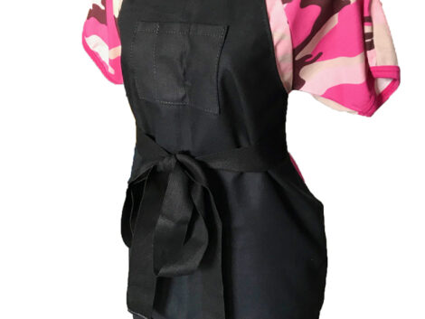 Deluxe Waxed Cotton Apron – Black Crossover Tie Style