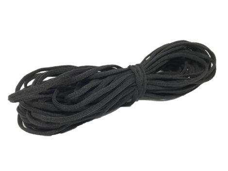 Deluxe Face Mask Elastic 4mm - Black - available in 10mtr, 50mtr & 100mtr Lengths