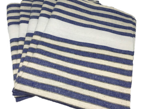 Commercial Cotton Tea Towels – Heavy Duty Blue & White Stripe – Pack of 10