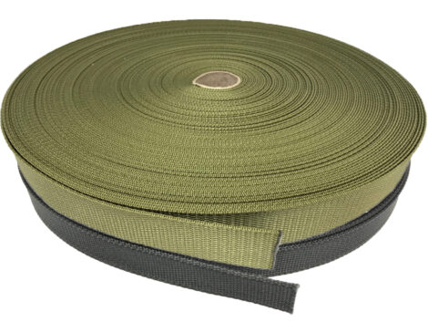 Polyester Webbing – Type 1 (Khaki & Black, 10m Length, Military Style)