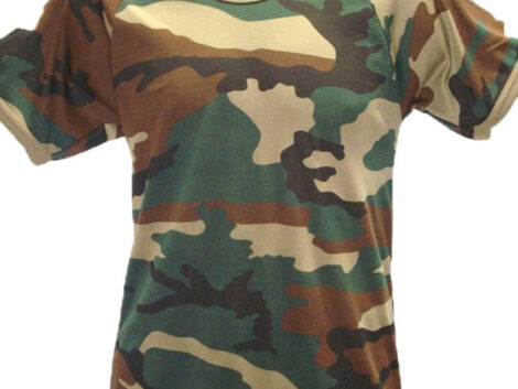 Adult T-Shirt – Woodland Camo (Sizes XS–3XL)