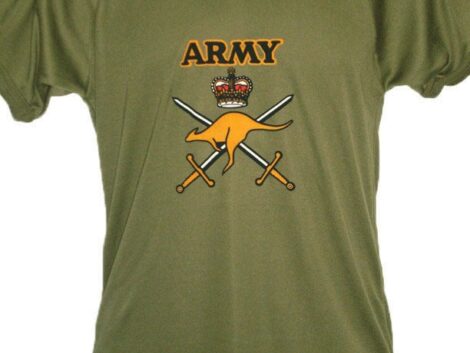 T Shirt - Printed - Army Roo & Cross swords