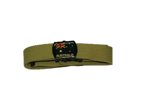 Belt - 32mm Webbing - Olive with Australian Flag Buckle