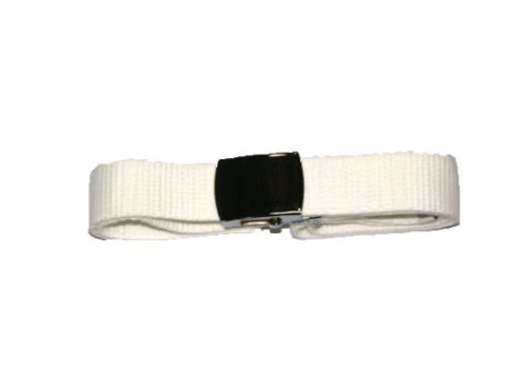Belt - 32mm Webbing - White with Chrome Buckle