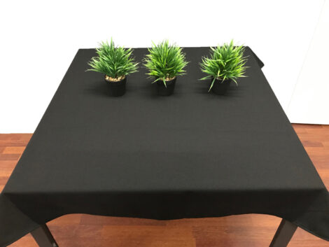 Square Mechanical Stretch Table Cloth – Black (Card Table Size)
