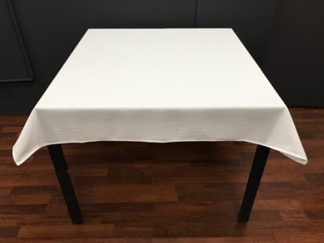 Square Mechanical Stretch Table Cloth – White (Card Table Size)
