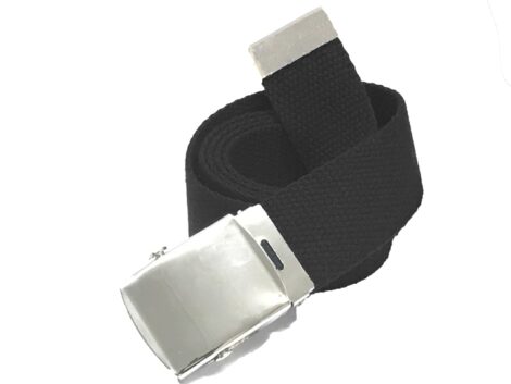Australian made 32mm black non-slip webbing belt with chrome buckle