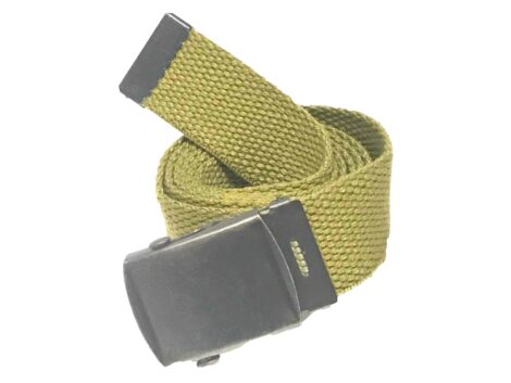 Australian made 32mm olive non-slip webbing belt with chrome buckle