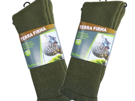 TERRA FIRMA WOOL BLEND  BOOT SOCKS - KHAKI - SIZE 7-11
