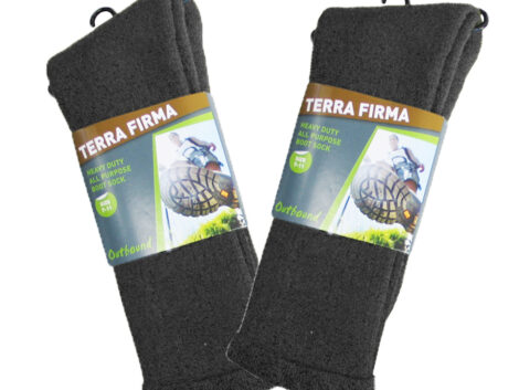 TERRA FIRMA WOOL BLEND  BOOT SOCKS - BLACK- SIZE 2-8