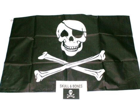 Flag - Polyester - Skull & Crossbones - 3' x 5' ( approx 90cm x 150cm )