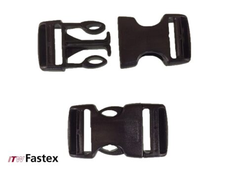 ITW Fastex World Side Release Buckle – 25mm Dual Ladderloc Black (Pack of 6)