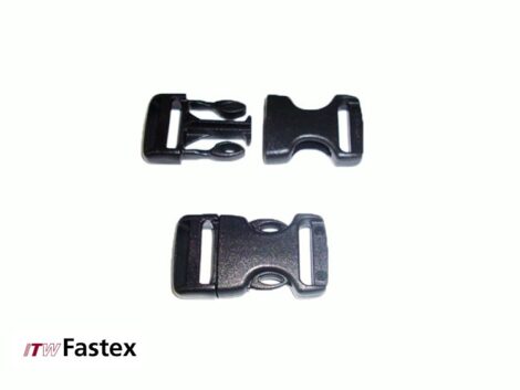 ITW Fastex World Side Release Buckle – 20mm Black (Pack of 6)