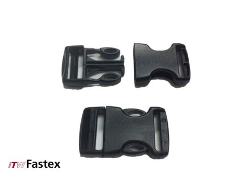 ITW Fastex World Side Release Buckle – 25mm Black (Pack of 6)