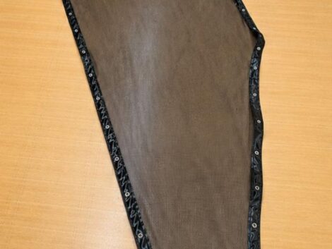 Custom mesh fabrication project with PVC reinforced edges and stainless steel eyelets